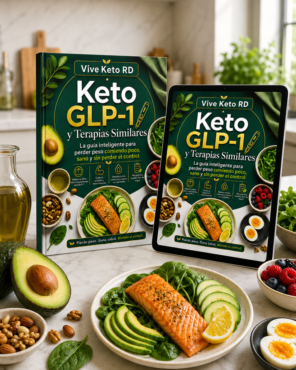 Mockup del ebook Keto GLP-1 de Vive Keto RD